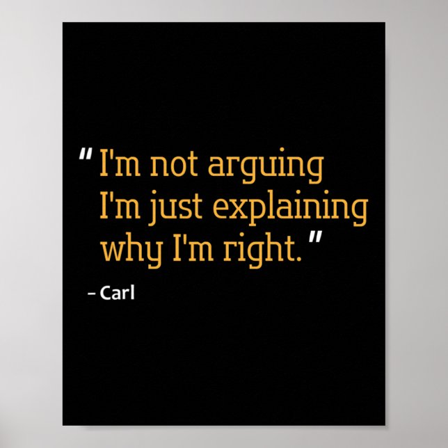 Poster Carl Citation Cadeau Drôle Anniversaire Nom person (Devant)