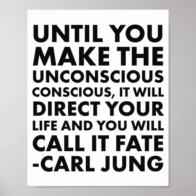 Poster Carl Jung Citation inconsciente (Devant)
