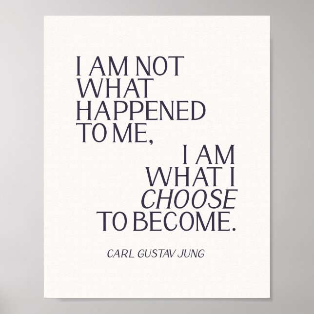 Poster Carl Jung Citation Je ne suis pas ce qui m'est arr (Devant)