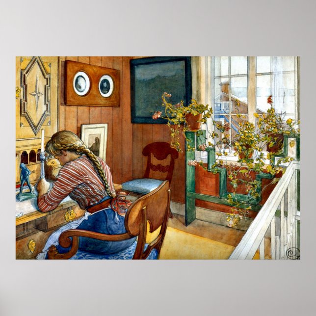 Poster Carl Larsson art - Correspondance (Devant)