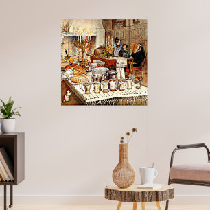 Poster Carl Larsson : Détail de Noël,