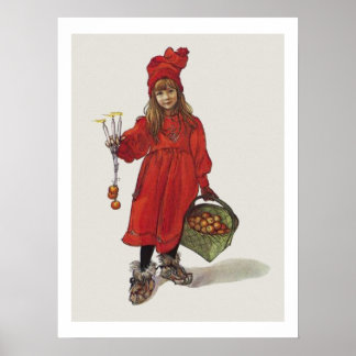 Poster Carl Larsson Little Swedish Girl Brita comme Iduna