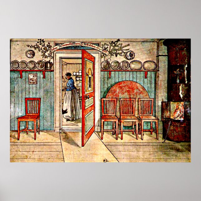 Poster Carl Larsson peinture : Ancienne Anna (Devant)