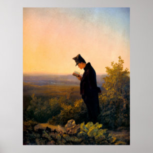 Poster Carl Spitzweig, Le Soir, peinture allemande