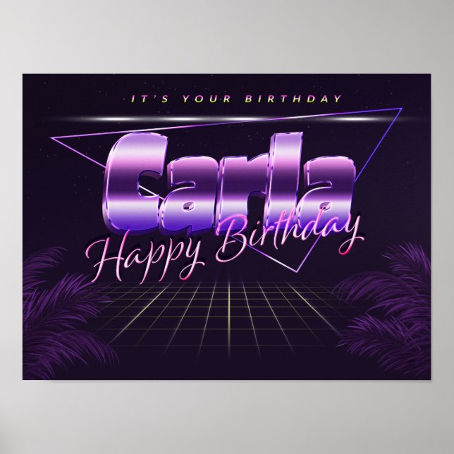 Poster Carla Nom Prénom de l'anniversaire de l'affiche (Devant)