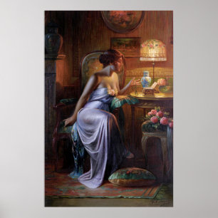 Poster Carlier : Elégante dame avec collier