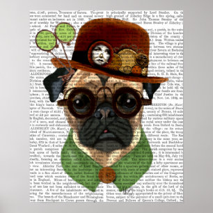 Poster Carlin avec Casquette Steampunk Bowler