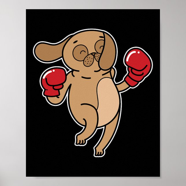 Poster Carlin Dog fait la boxe (Devant)