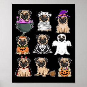 Poster Carlin Halloween Costume Éffrayant Fantôme Citroui
