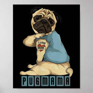 Poster Carlin I Love Maman Tattoo Dog, Funny Mothers Day