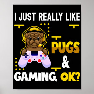 Poster Carlin Lover Jeux Vidéo Carlin de chien Jeu pour G