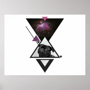 Poster Carlin spatial Black Carlin Chien Idée Cadeau Po