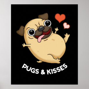 Poster Carlins Et Baisers Drôle Carlin Doggy Pun Dark BG
