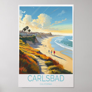 Poster Carlsbad California Travel Poster, Carlsbad Califo