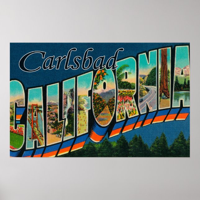 Poster Carlsbad, Californie - Scènes de grandes lettres (Devant)