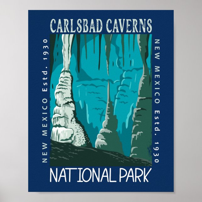 Poster Carlsbad Caverns National Park Vintage (Devant)