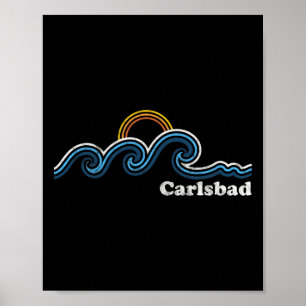 Poster Carlsd Californie Ca Vagues de surf Coucher de sol
