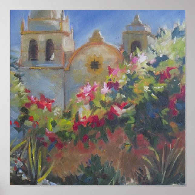 Poster Carmel Spanish Mission California Garden (Devant)