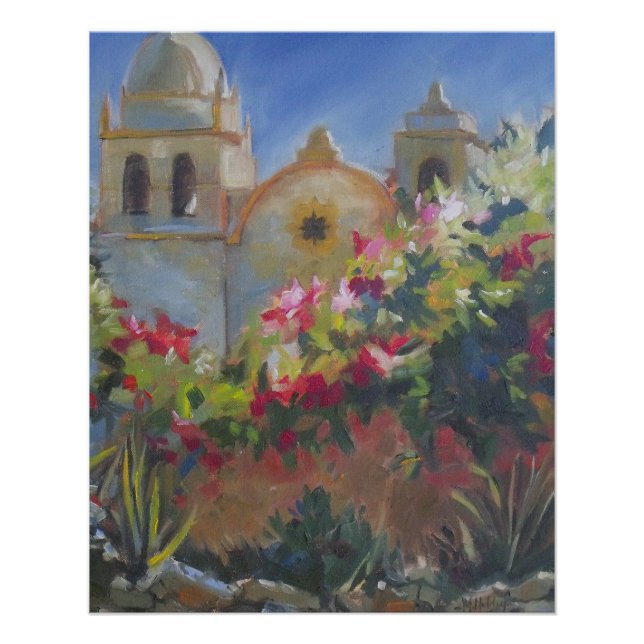 Poster Carmel Spanish Mission California Garden (Devant)