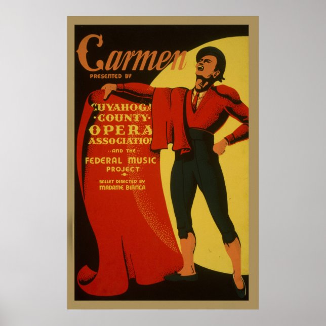 Poster Carmen Opera Projet de musique fédérale WPA Vintag (Devant)