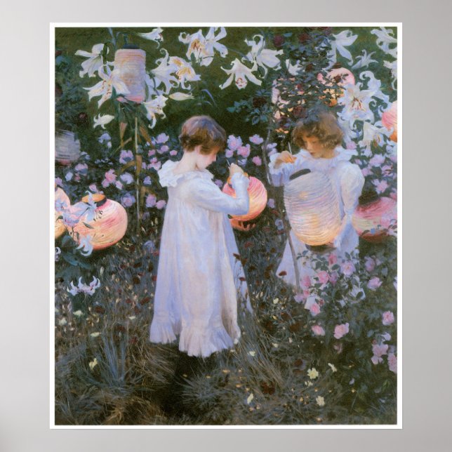 Poster Carnation, Lily, Lily, Rose, John Singer Sargent (Devant)