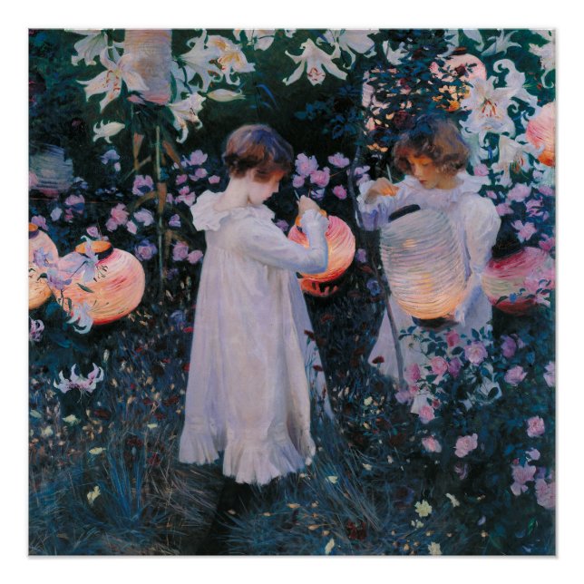 Poster Carnation Lily Lily Rose John Singer Sargent Art (Devant)