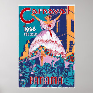 Poster Carnaval de 1936, 22-25 février, Panama