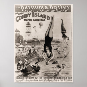 Poster Carnaval de Barnum et Bailey Coney Island Water Ca