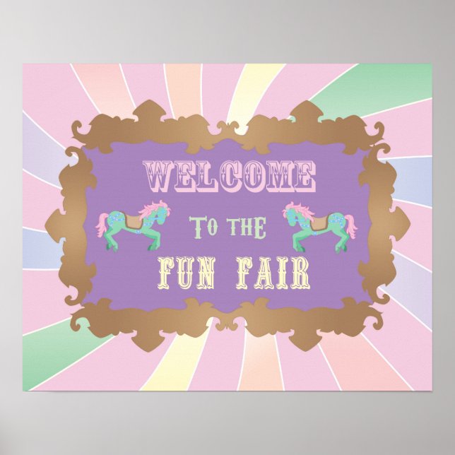 Poster Carnaval - Funfair -Pastel - Anniversaire - Signe (Devant)
