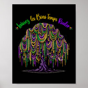 Poster Carnaval Mardi Gras Bead Tree New Orleans 2025 Pou
