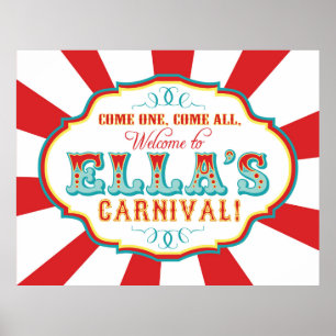 Poster Carnaval sur mesure Bienvenue bannière d'anniversa
