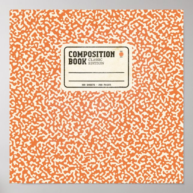 Poster Carnet de composition orange (Devant)