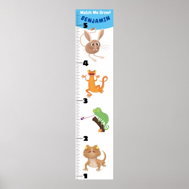 Poster Carnet de croissance des animaux de reptiles drôle (Devant)