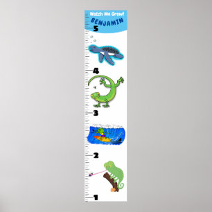 Poster Carnet de croissance des animaux de reptiles drôle