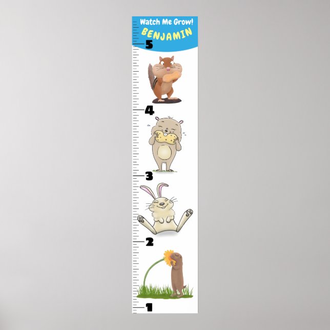 Poster Carnet de croissance des animaux de rongeurs amusa (Devant)