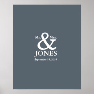 Poster carnet de signature du mariage d'esperluette chois
