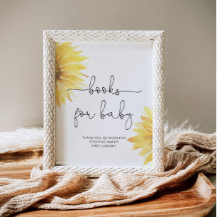 Poster Carnets de tournesol d'aquarelle pour bébé