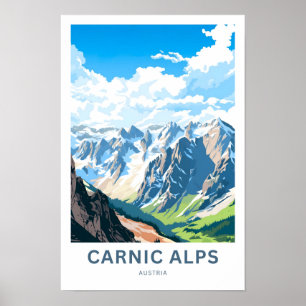 Poster Carnic Alpes Autriche Travel Print