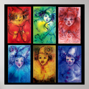 Poster CARNIVAL CLOWNS COLLECTION Mascarade vénitienne
