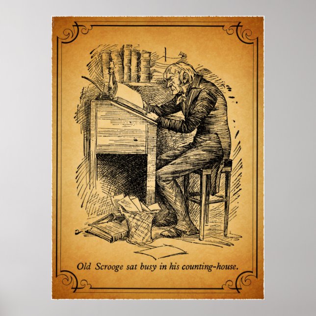 Poster Carol de Noël : Vieux Scrooge (Devant)