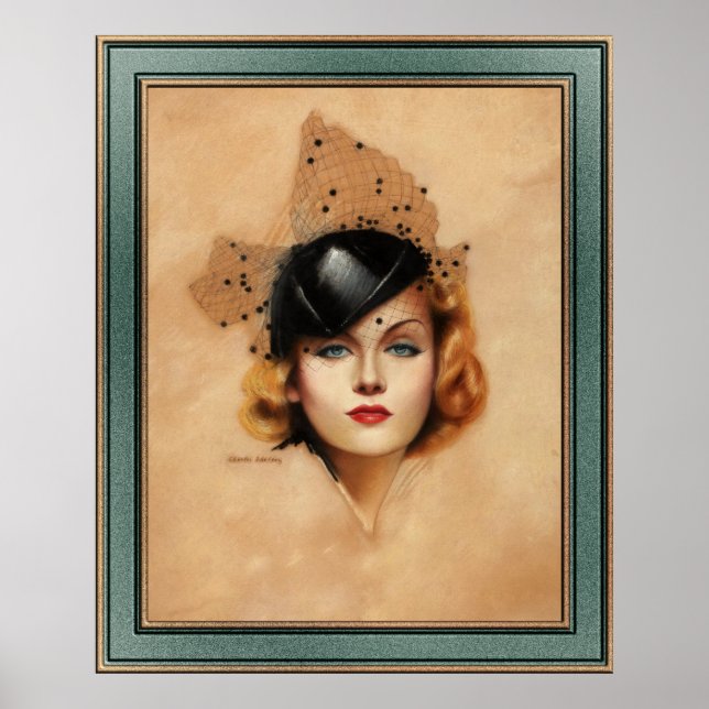 Poster Carole Lombard Portrait par Charles Gates Sheldon (Devant)