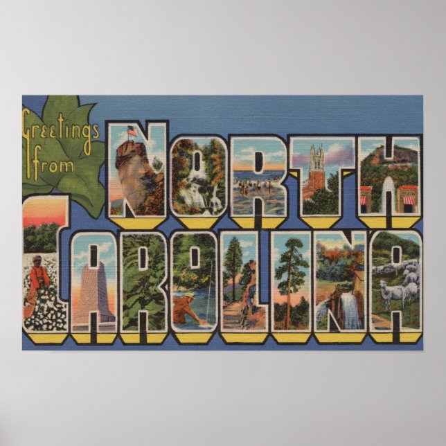 Poster Caroline du Nord (Capitale nationale/Fleur) (Devant)