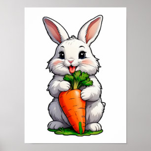 Poster Carotte mangeuse de lapin