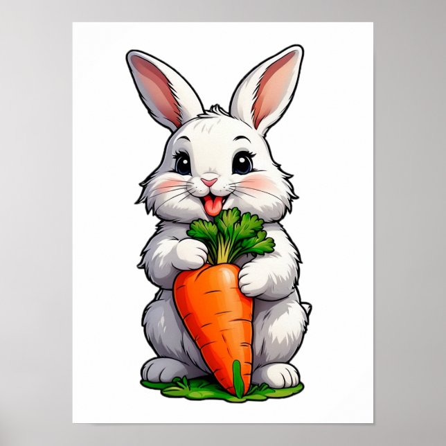Poster Carotte mangeuse de lapin (Devant)