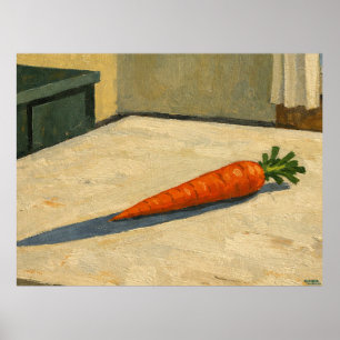 Poster Carotte sur une table suspendue à l'art