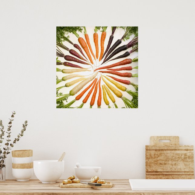 Poster Carottes colorées (Cuisine)