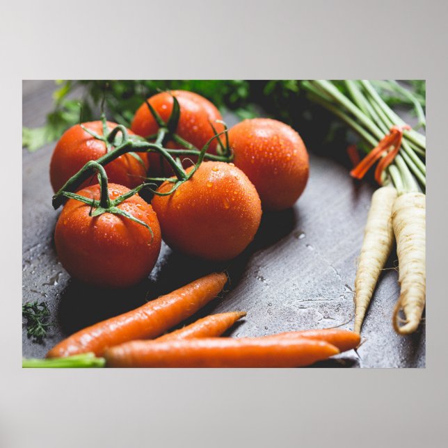 Poster Carottes et tomates Photographie végétale (Devant)