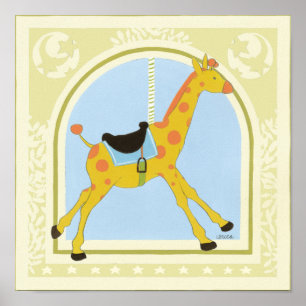 Poster Carousel Giraffe by June Erica Vess