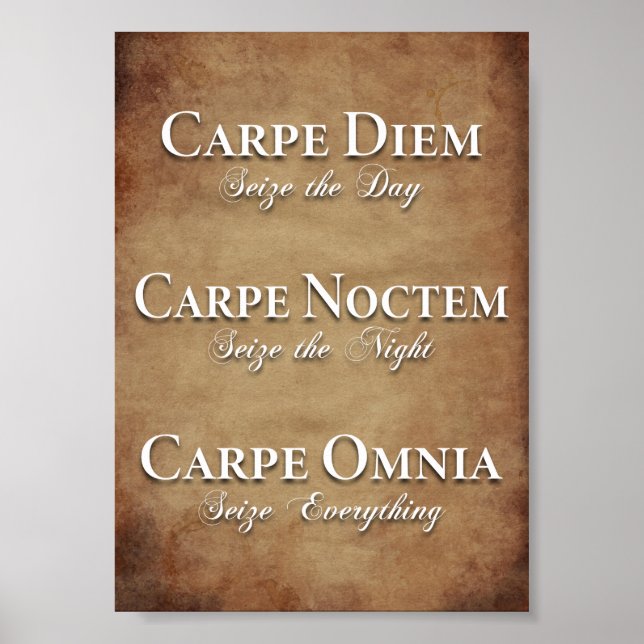 Poster Carpe Diem, Carpe Noctem, Carpe Omnia (Devant)