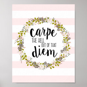 Poster Carpe Diem Funny Inspiration Citation Art Imprimer